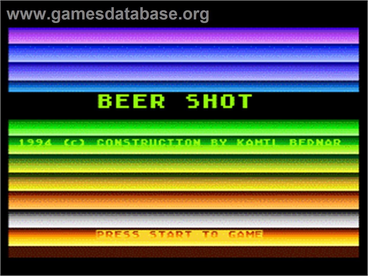 Beer Shot - Atari 8-bit - Artwork - Title Screen
