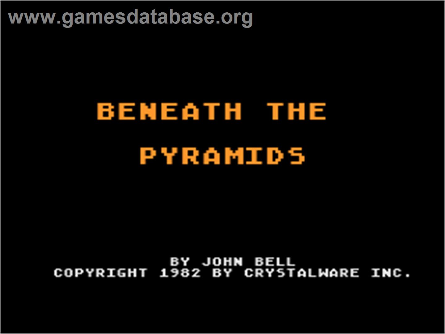 Beneath The Pyramids - Atari 8-bit - Artwork - Title Screen