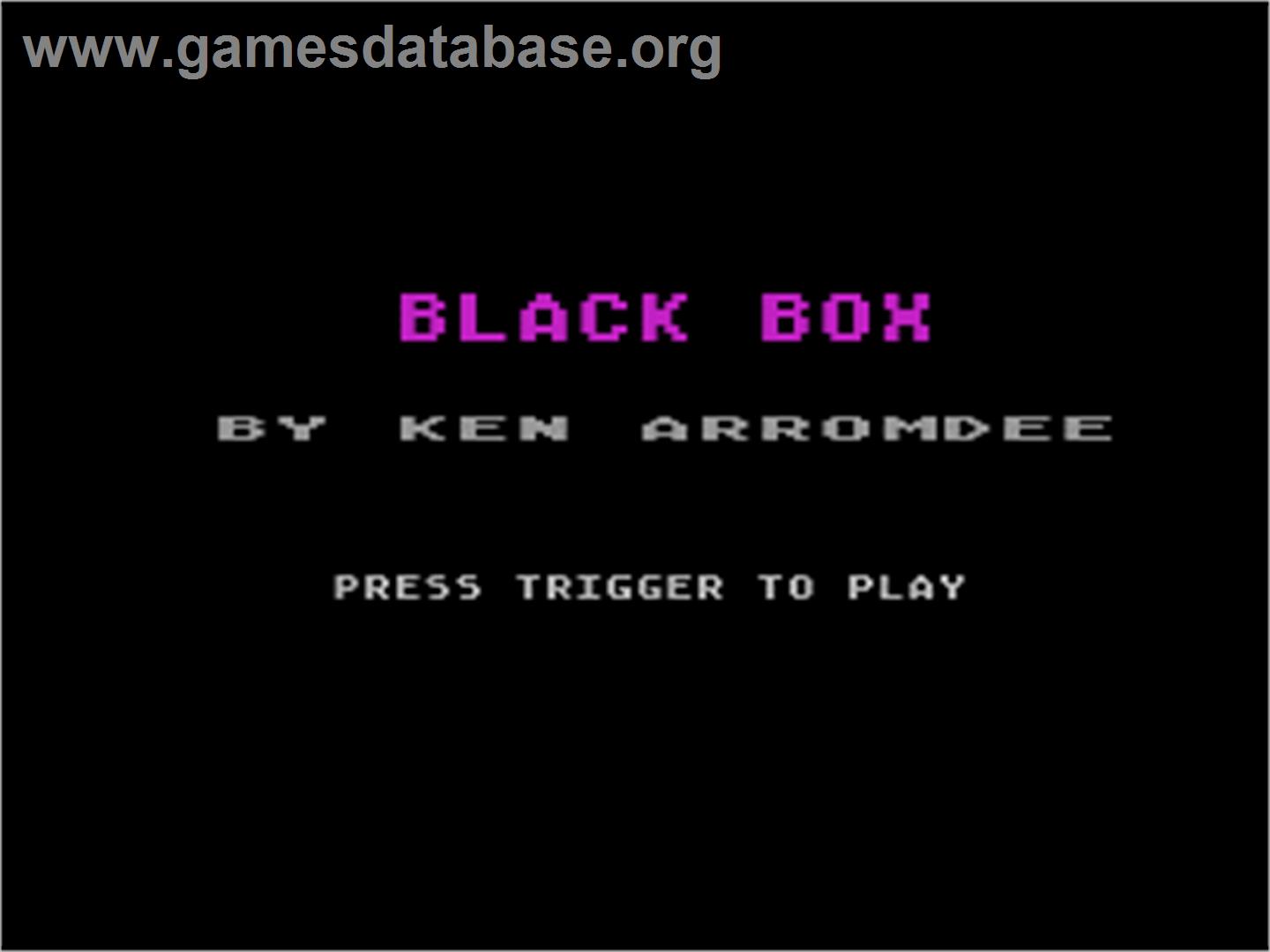 Black Box - Atari 8-bit - Artwork - Title Screen