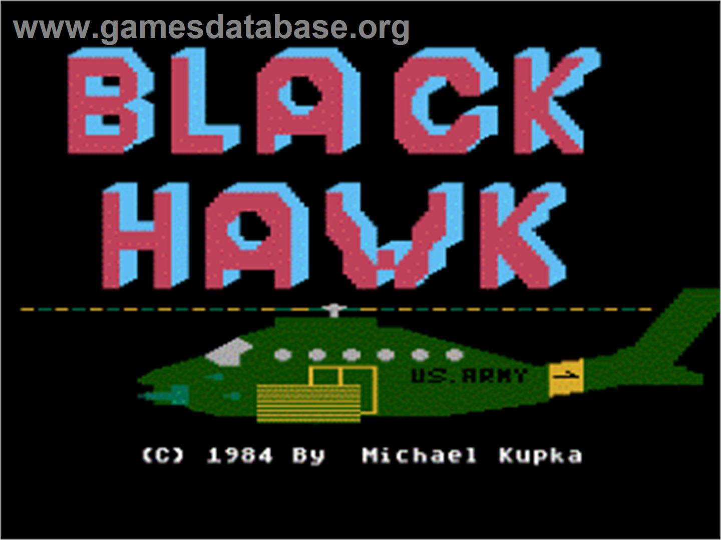 Blackhawk - Atari 8-bit - Artwork - Title Screen
