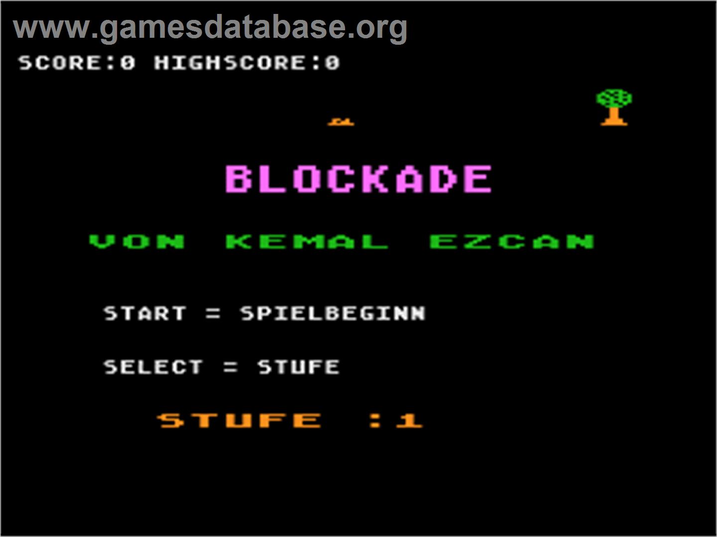 Blockade - Atari 8-bit - Artwork - Title Screen