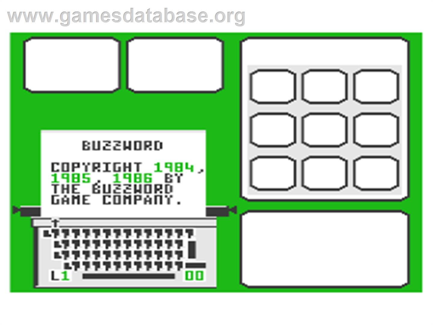 Buzzword - Atari 8-bit - Artwork - Title Screen