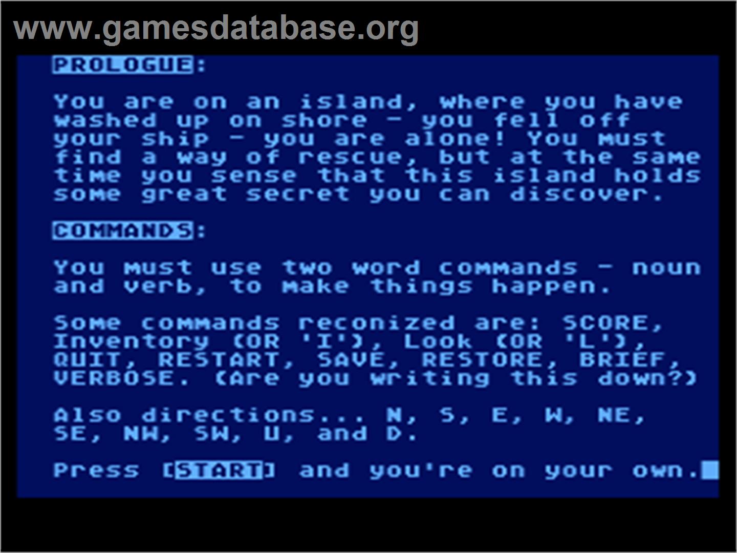 Castaway - Atari 8-bit - Artwork - Title Screen