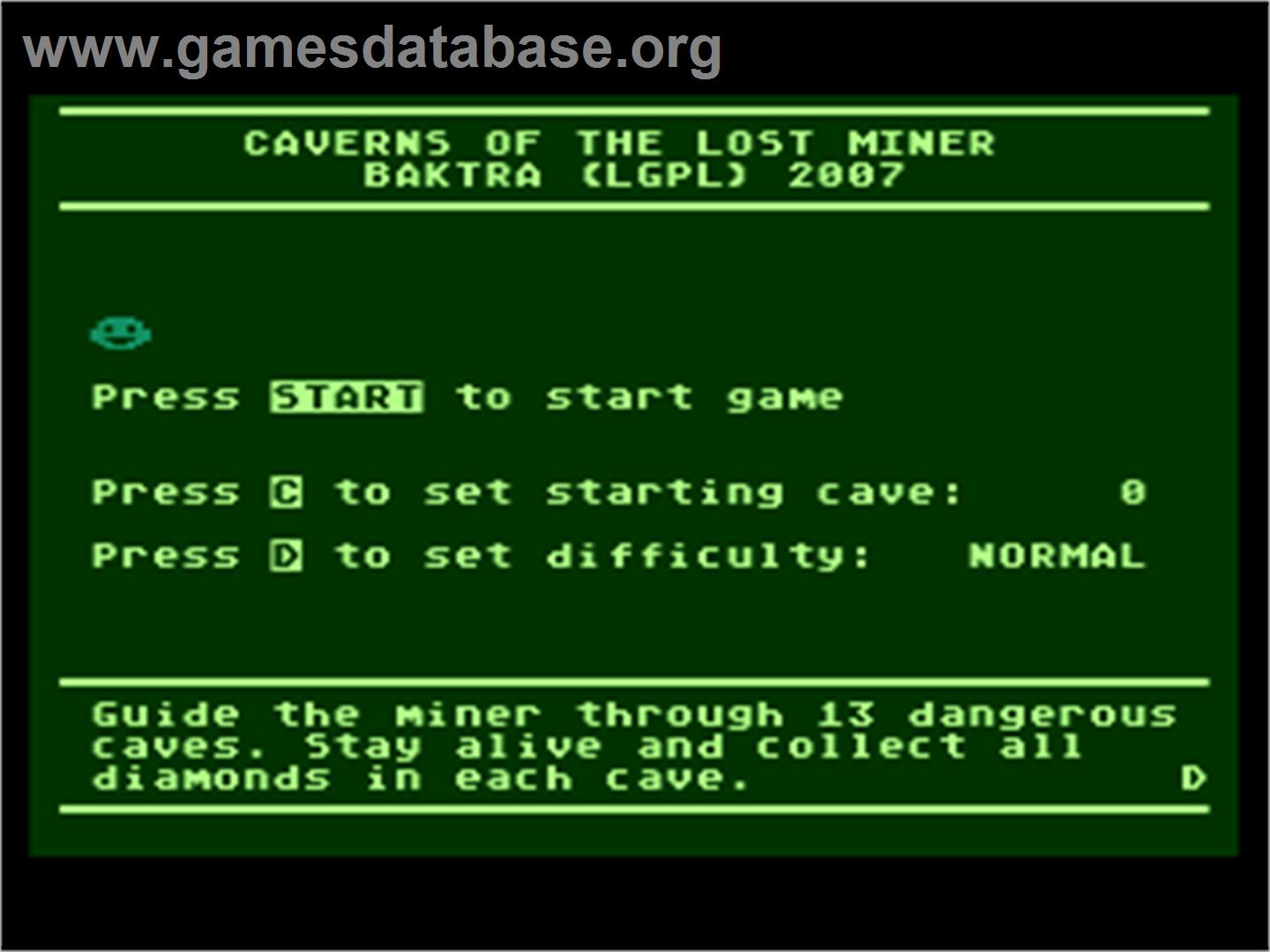 Caverns Of The Lost Miner - Atari 8-bit - Artwork - Title Screen