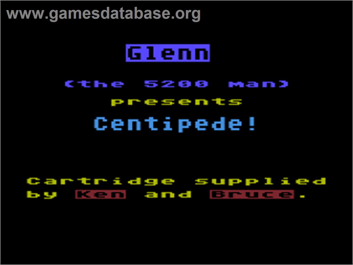 Centipede - Atari 8-bit - Artwork - Title Screen