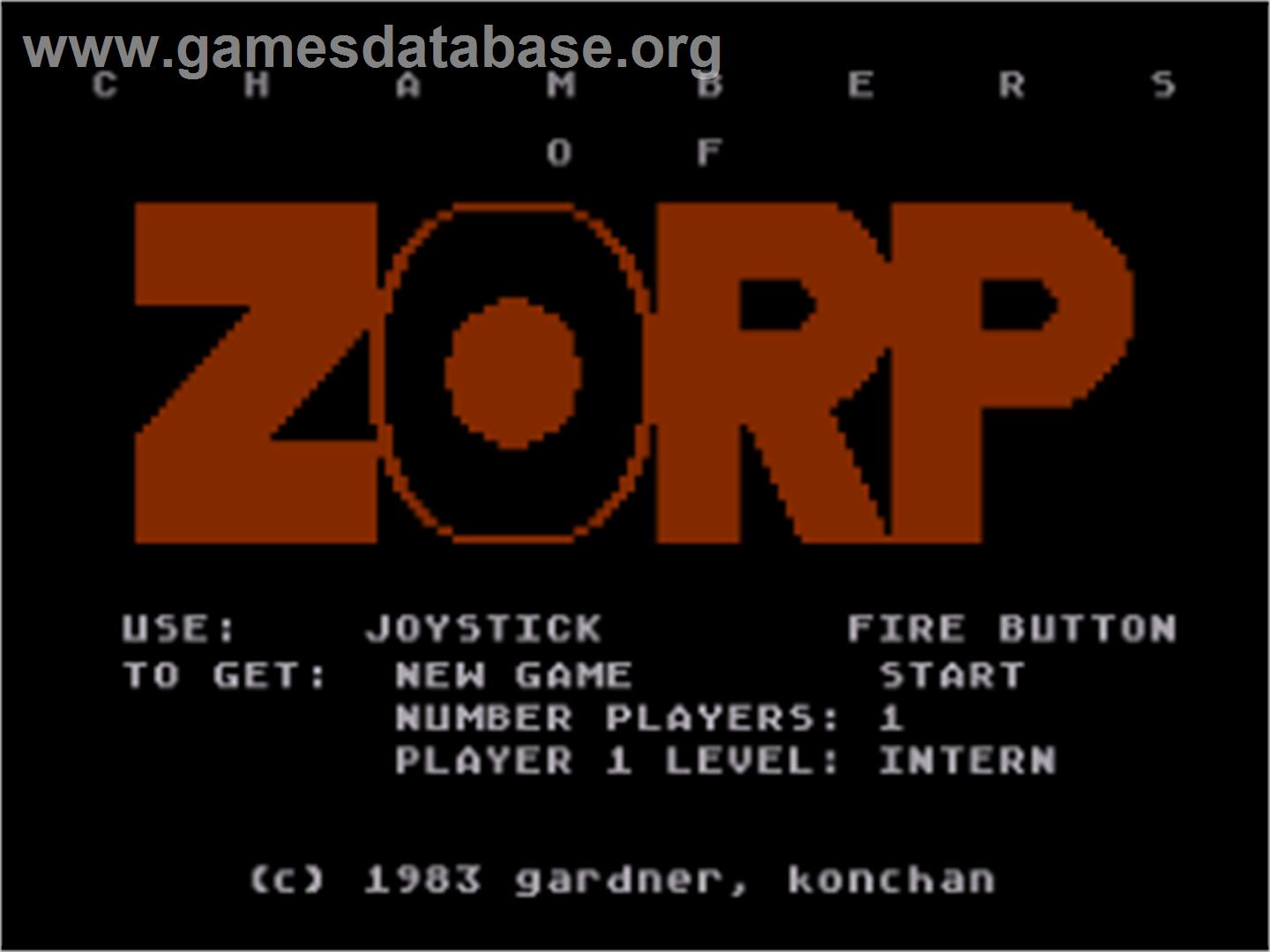 Chambers Of Zorp - Atari 8-bit - Artwork - Title Screen