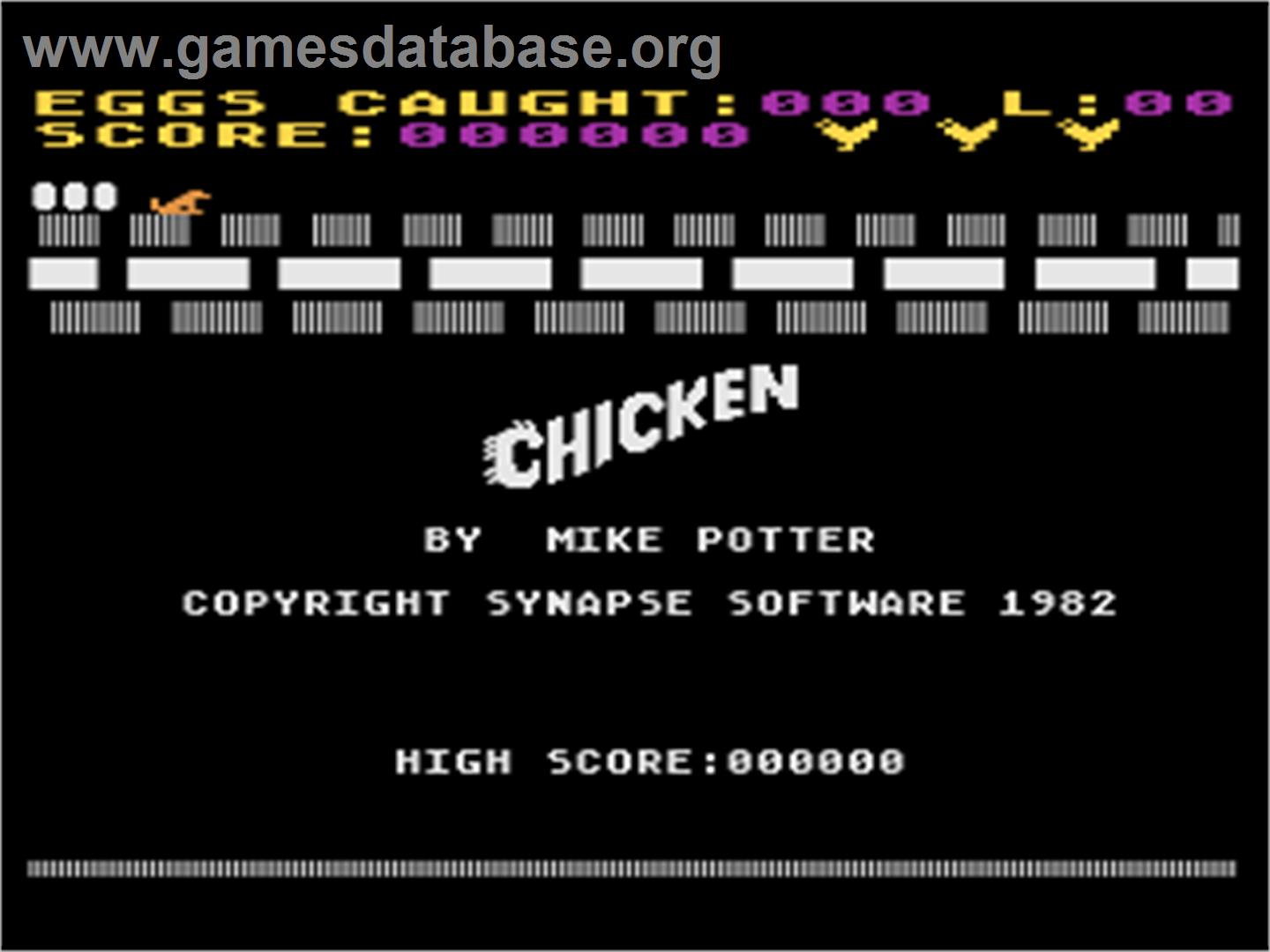 Chicken - Atari 8-bit - Artwork - Title Screen