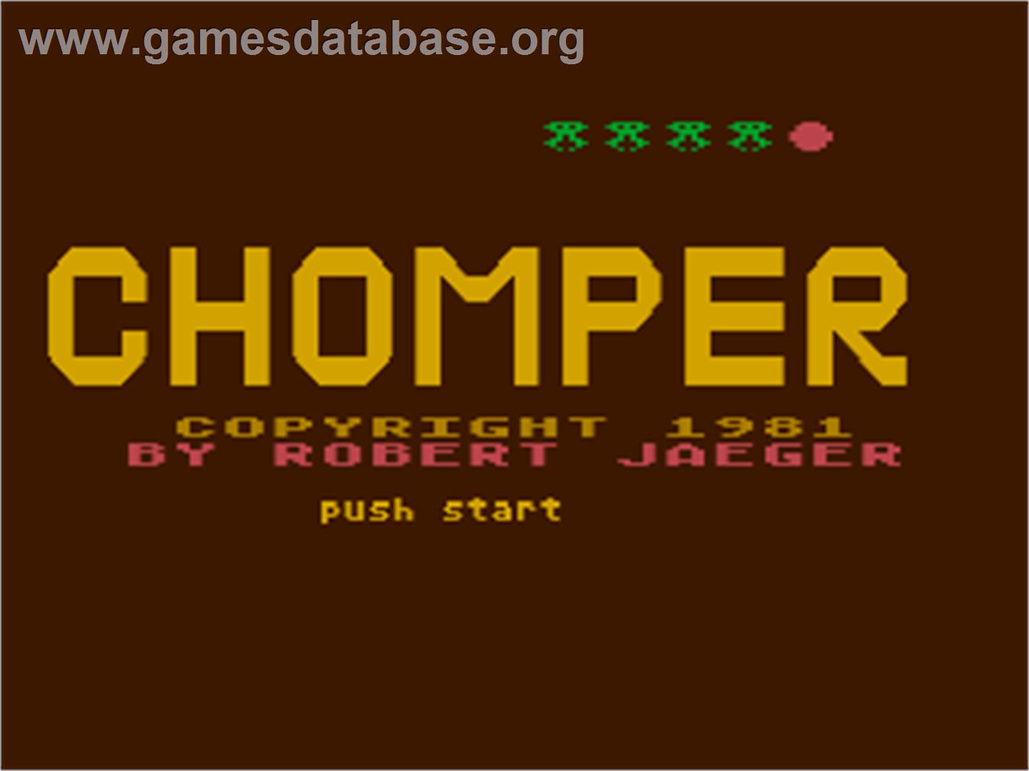Chomper - Atari 8-bit - Artwork - Title Screen