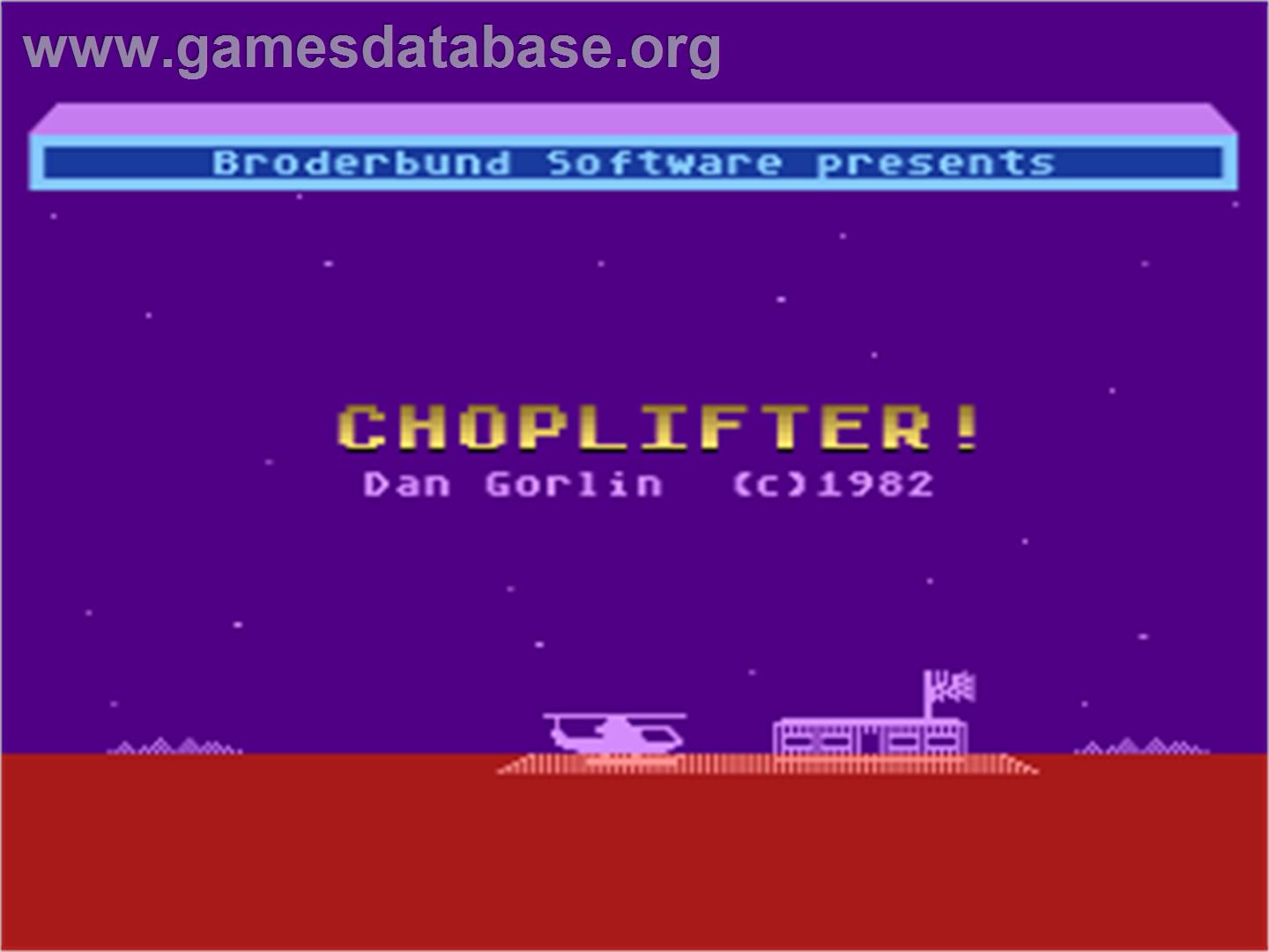 Choplifter! - Atari 8-bit - Artwork - Title Screen
