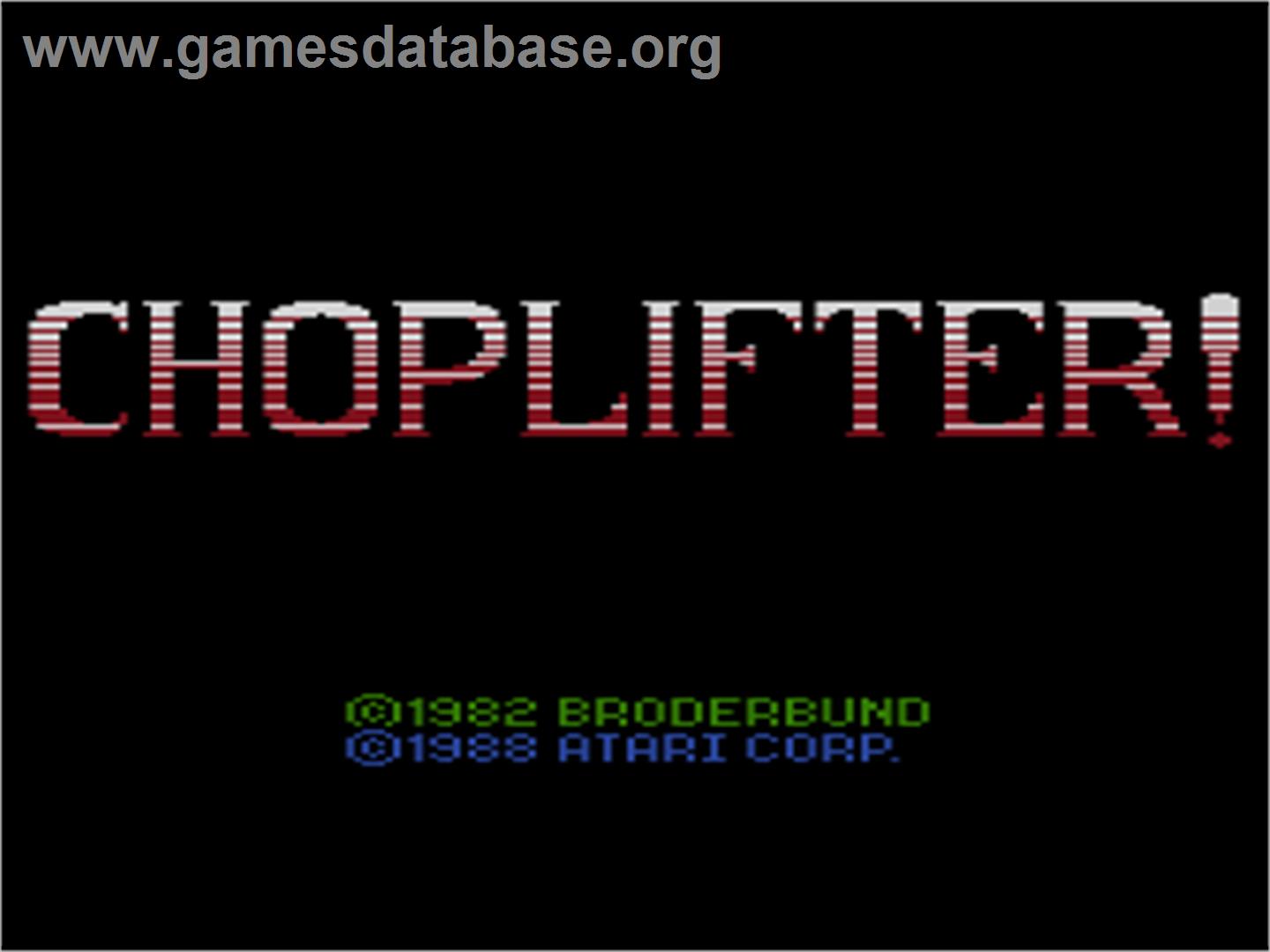 Choplifter - Atari 8-bit - Artwork - Title Screen