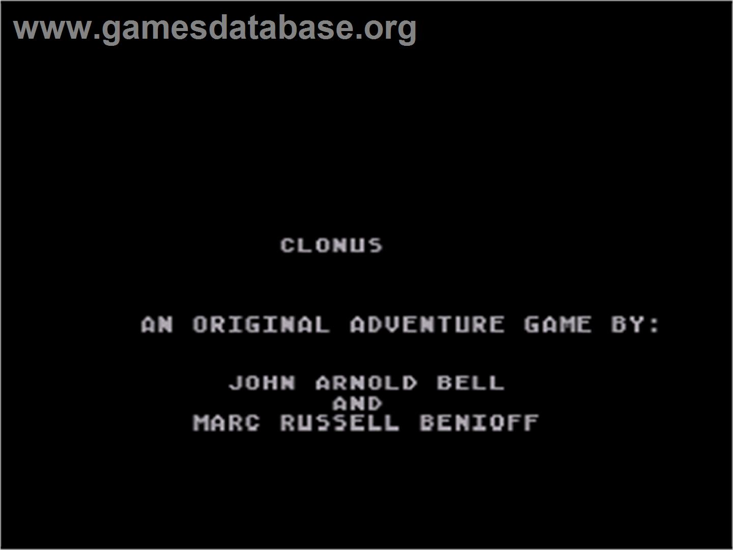 Clonus - Atari 8-bit - Artwork - Title Screen