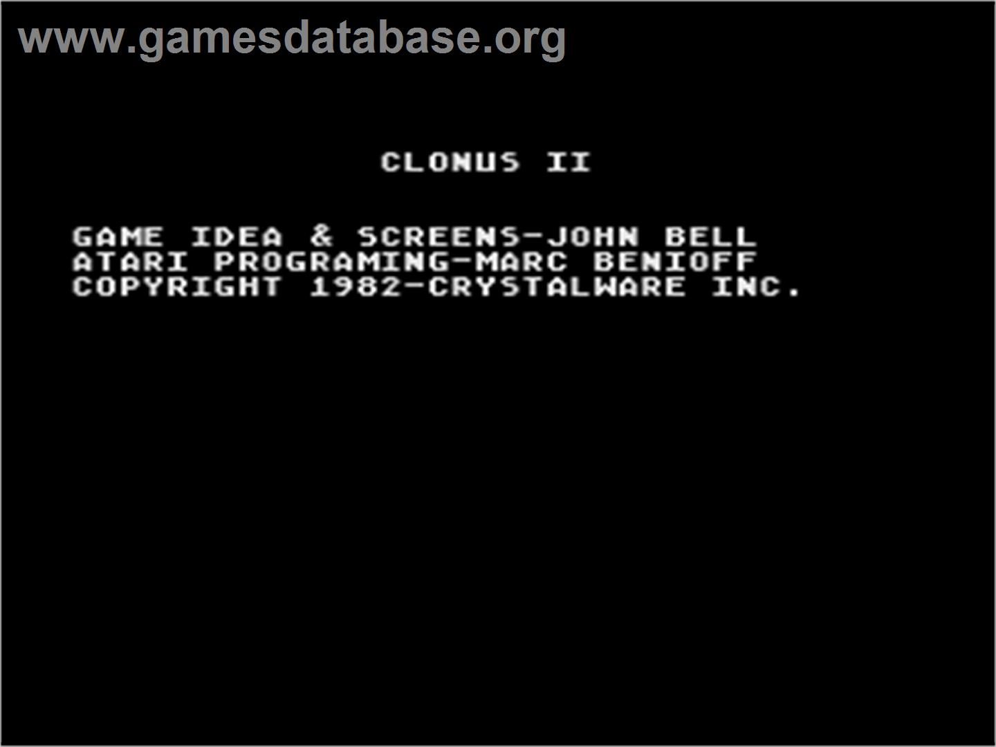 Clonus 2 - Atari 8-bit - Artwork - Title Screen