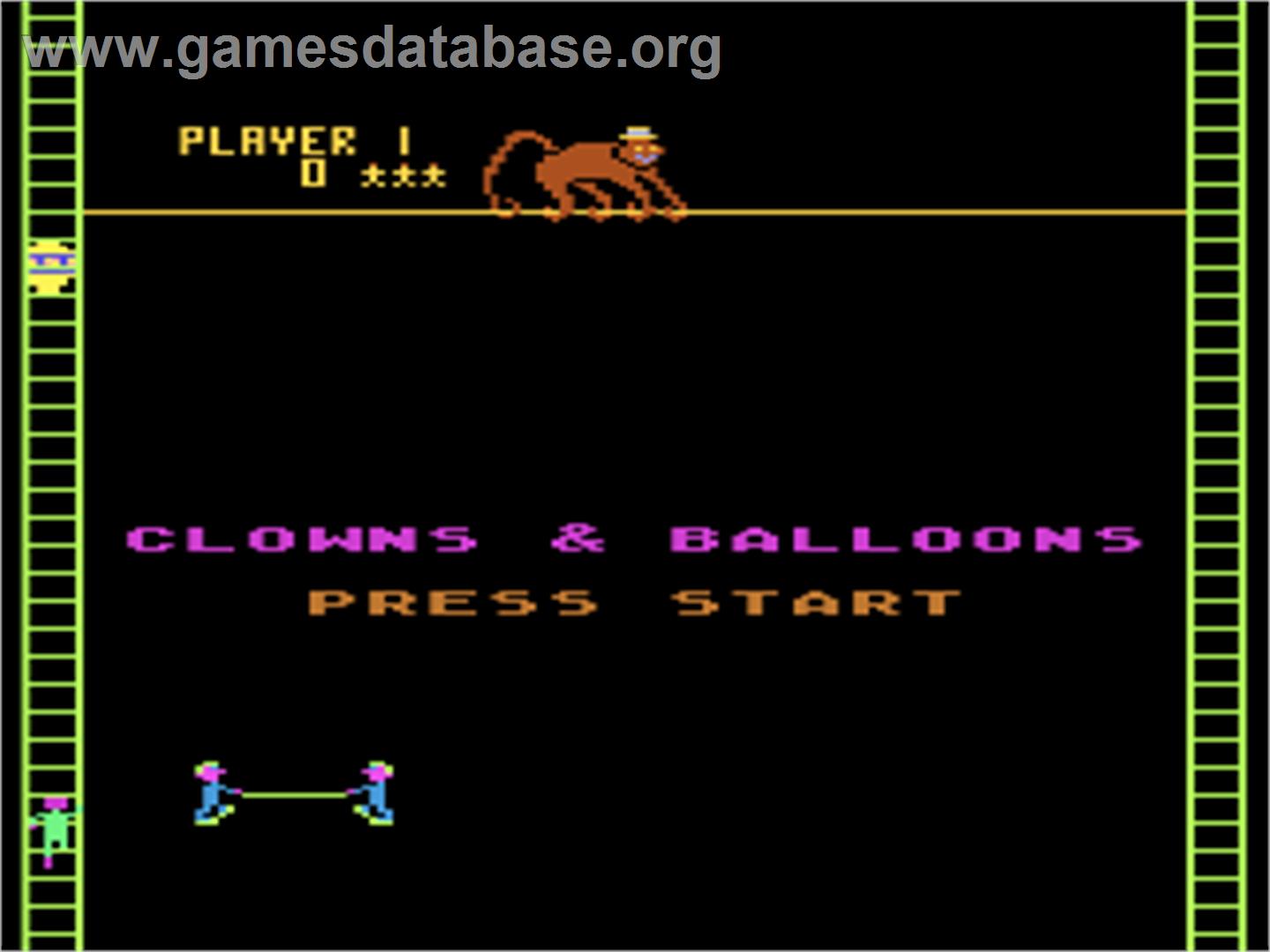 Clowns & Balloons - Atari 8-bit - Artwork - Title Screen