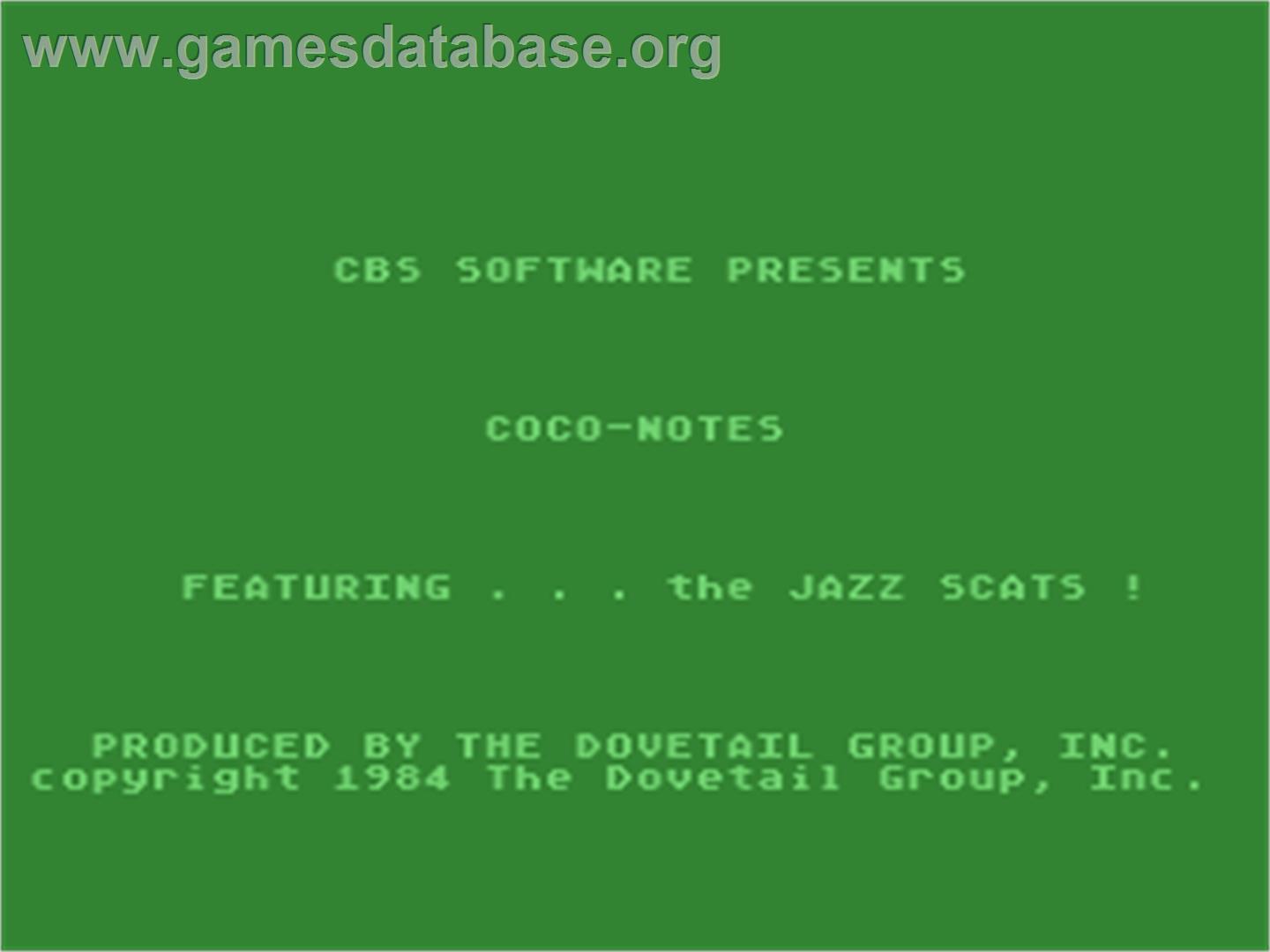 Coco-notes - Atari 8-bit - Artwork - Title Screen