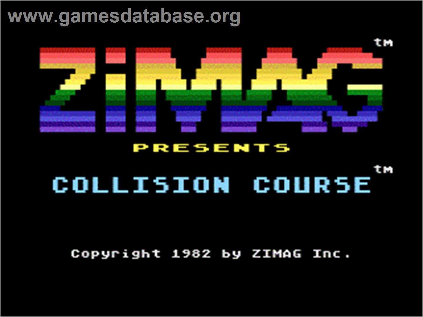 Collision Course - Atari 8-bit - Artwork - Title Screen