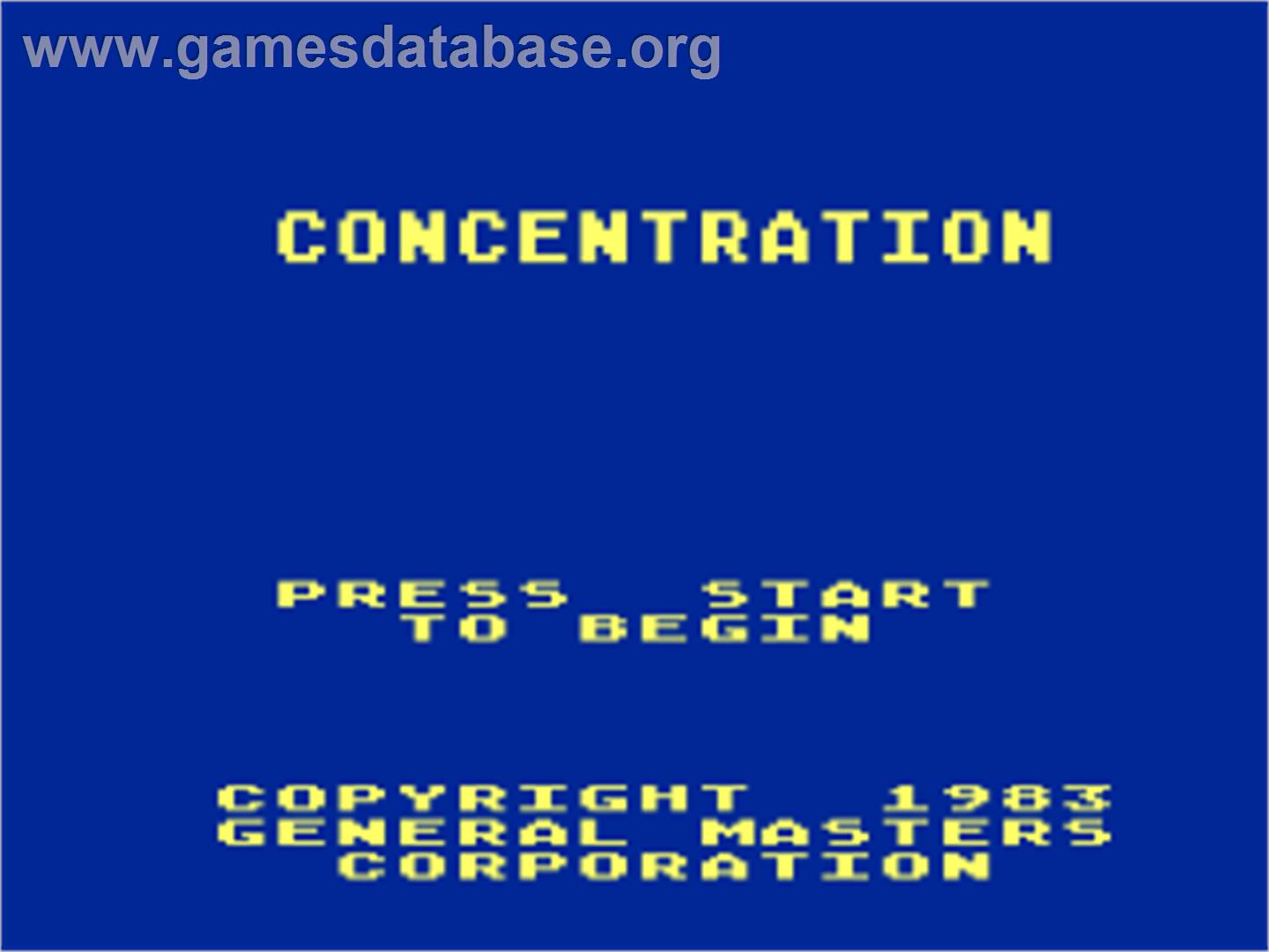 Concentration - Atari 8-bit - Artwork - Title Screen