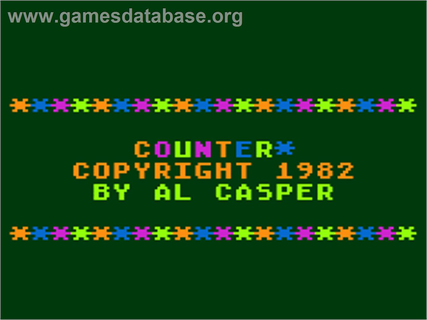 Counter - Atari 8-bit - Artwork - Title Screen