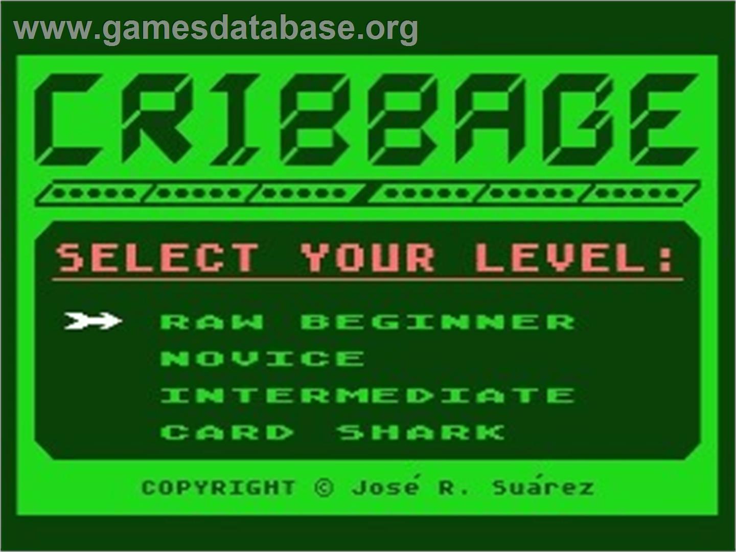 Cribbage - Atari 8-bit - Artwork - Title Screen