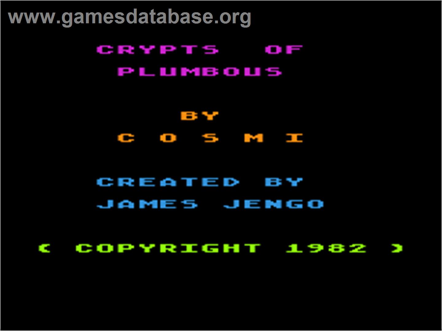 Crypts of Plumbous - Atari 8-bit - Artwork - Title Screen