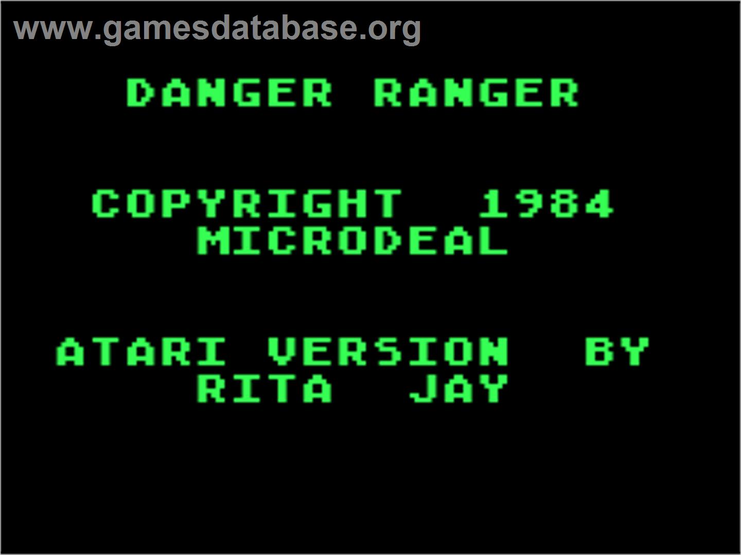 Danger Ranger - Atari 8-bit - Artwork - Title Screen