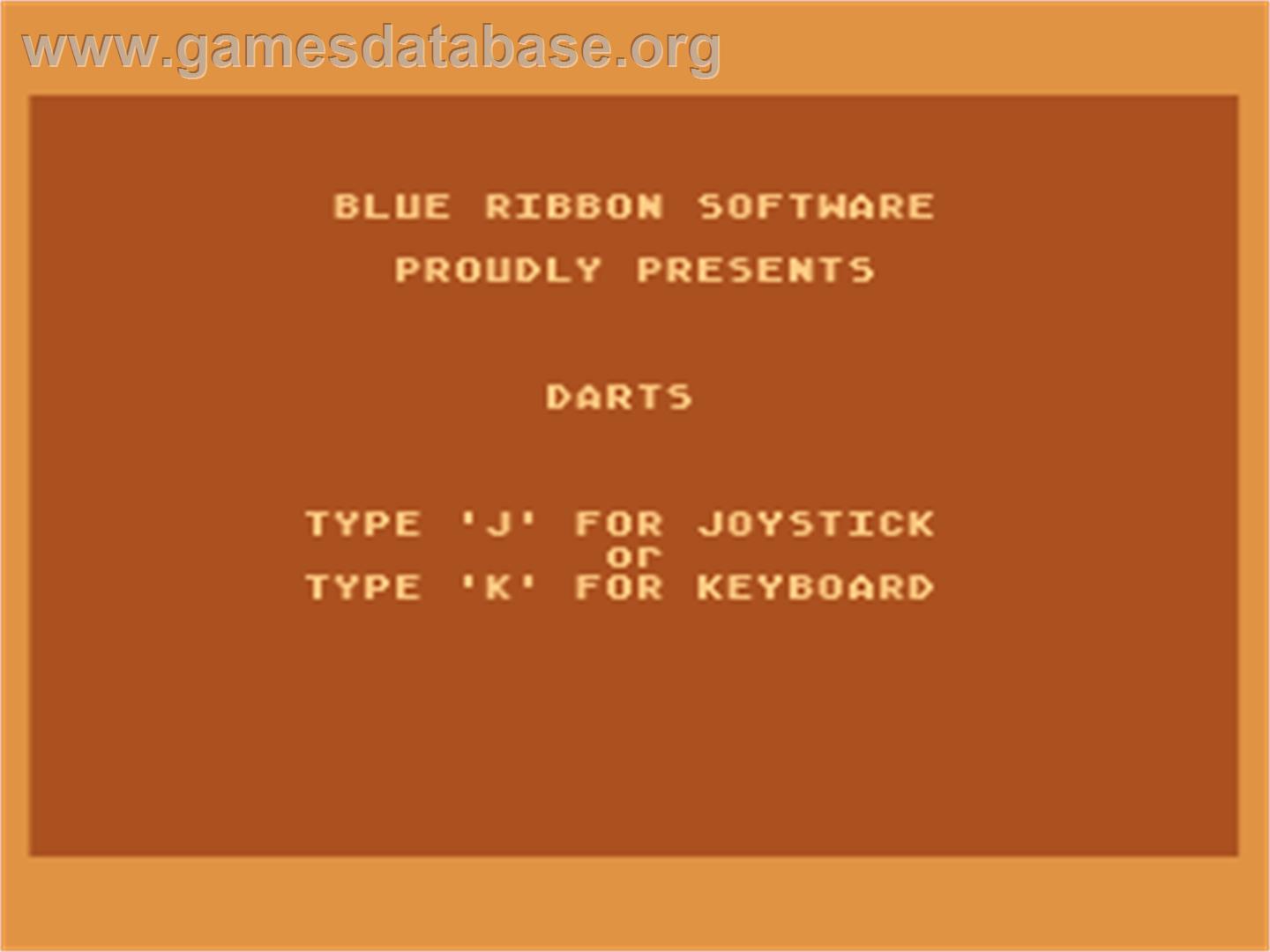 Darts - Atari 8-bit - Artwork - Title Screen