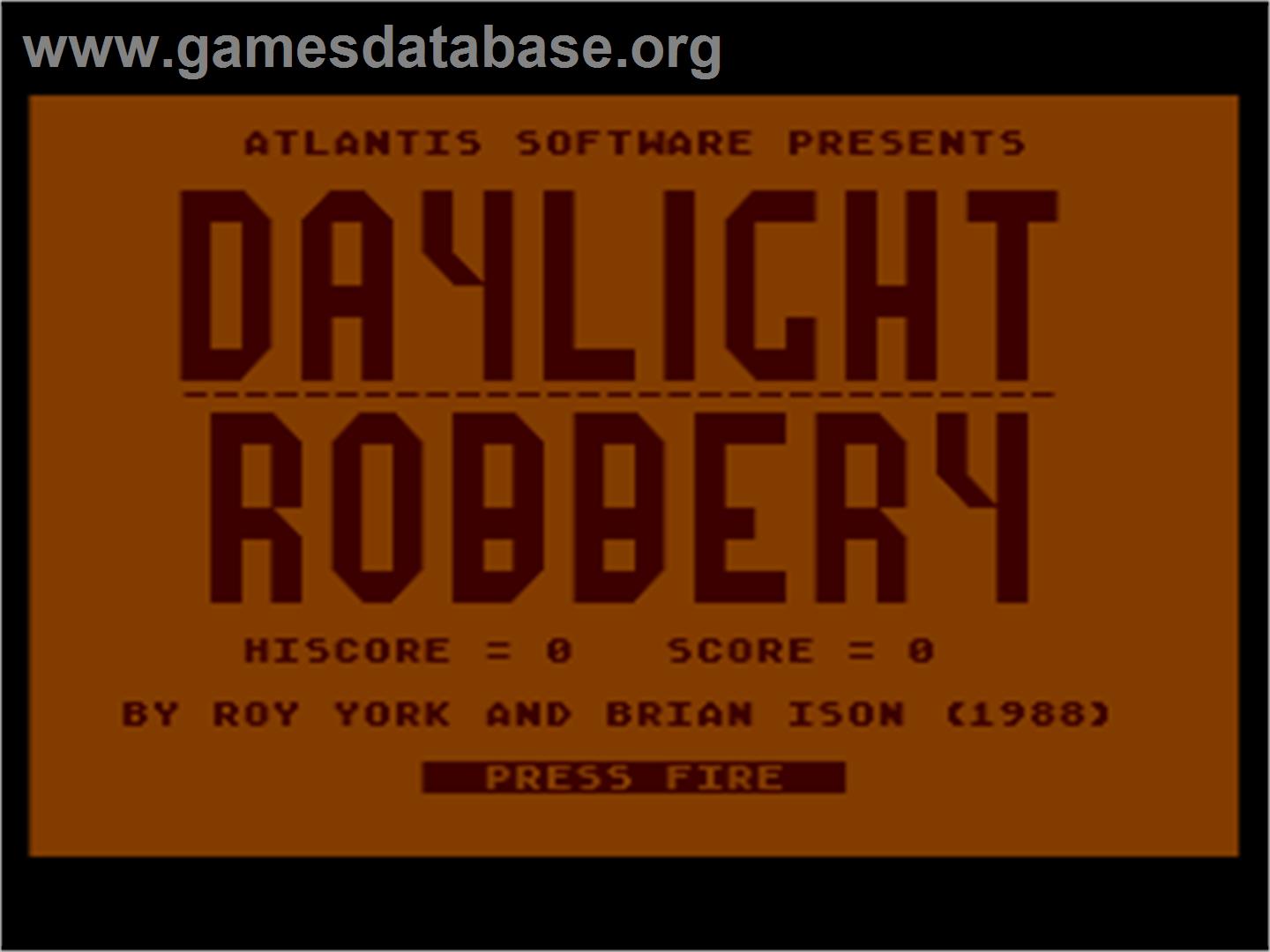 Daylight Robbery - Atari 8-bit - Artwork - Title Screen