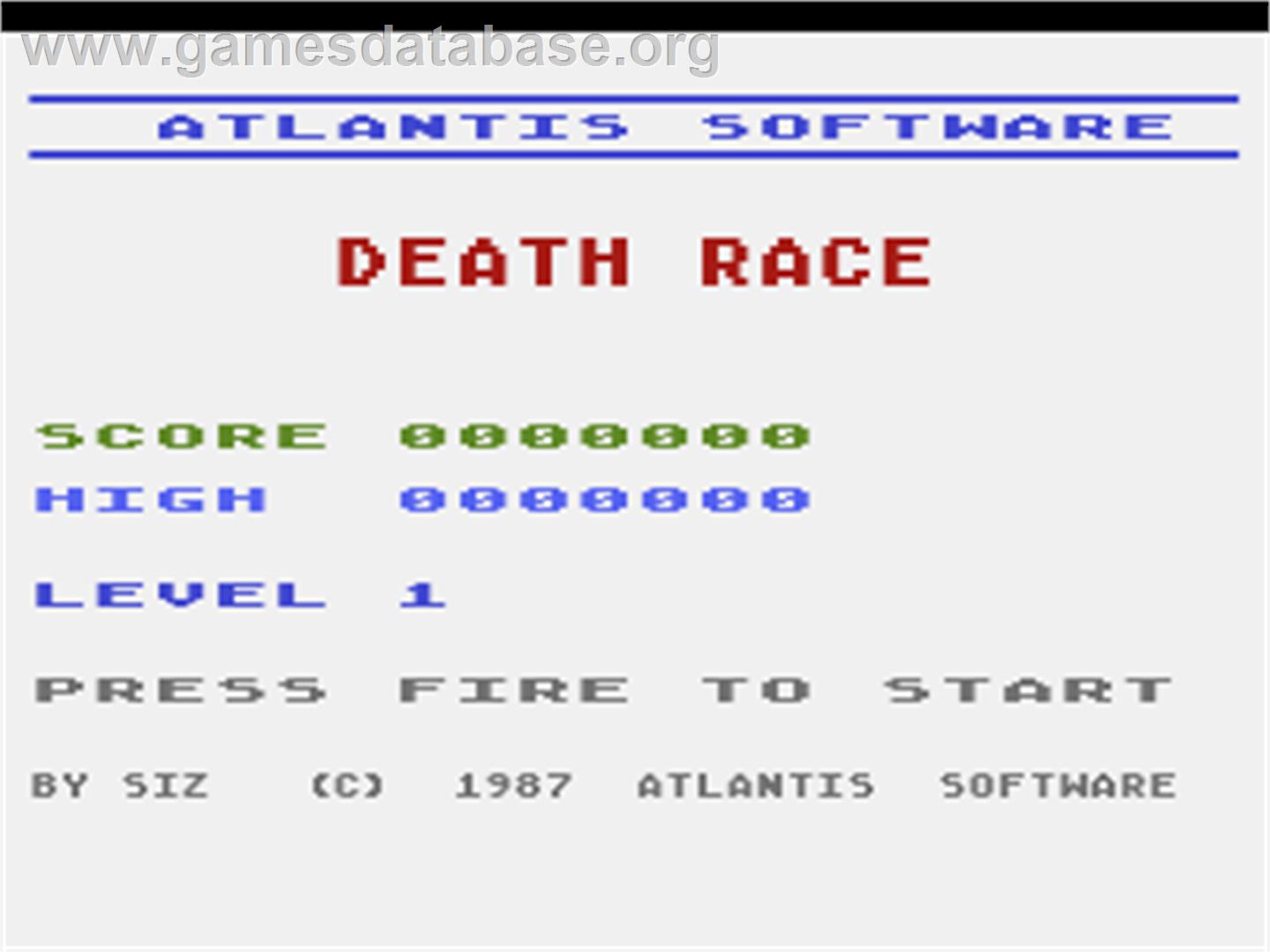 Death Sword - Atari 8-bit - Artwork - Title Screen