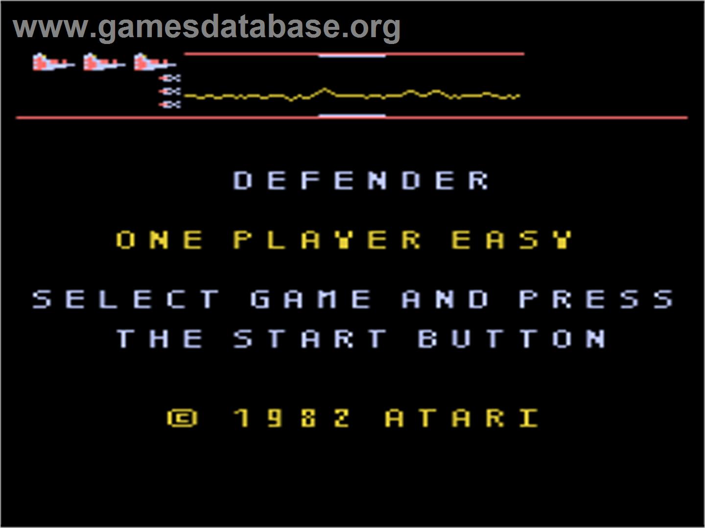 Defender - Atari 8-bit - Artwork - Title Screen