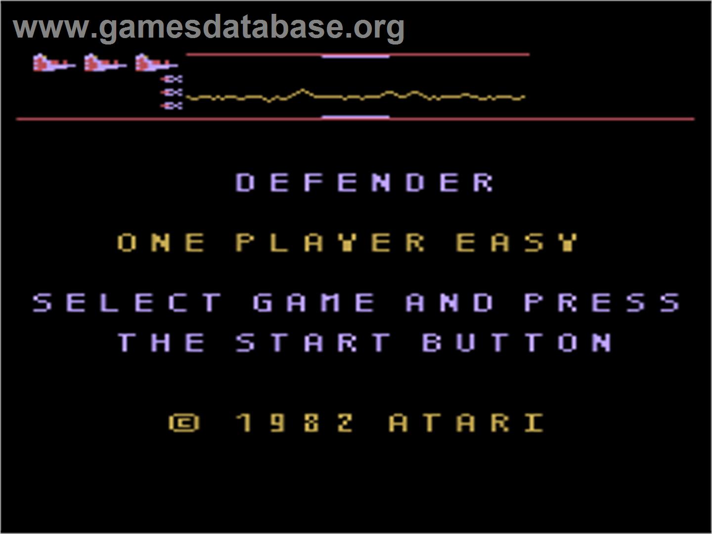 Defender - Atari 8-bit - Artwork - Title Screen
