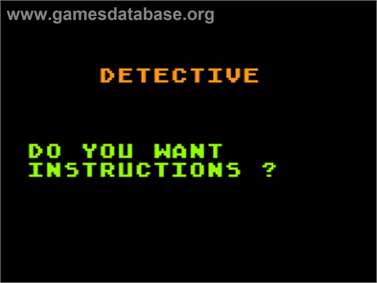 Detective - Atari 8-bit - Artwork - Title Screen