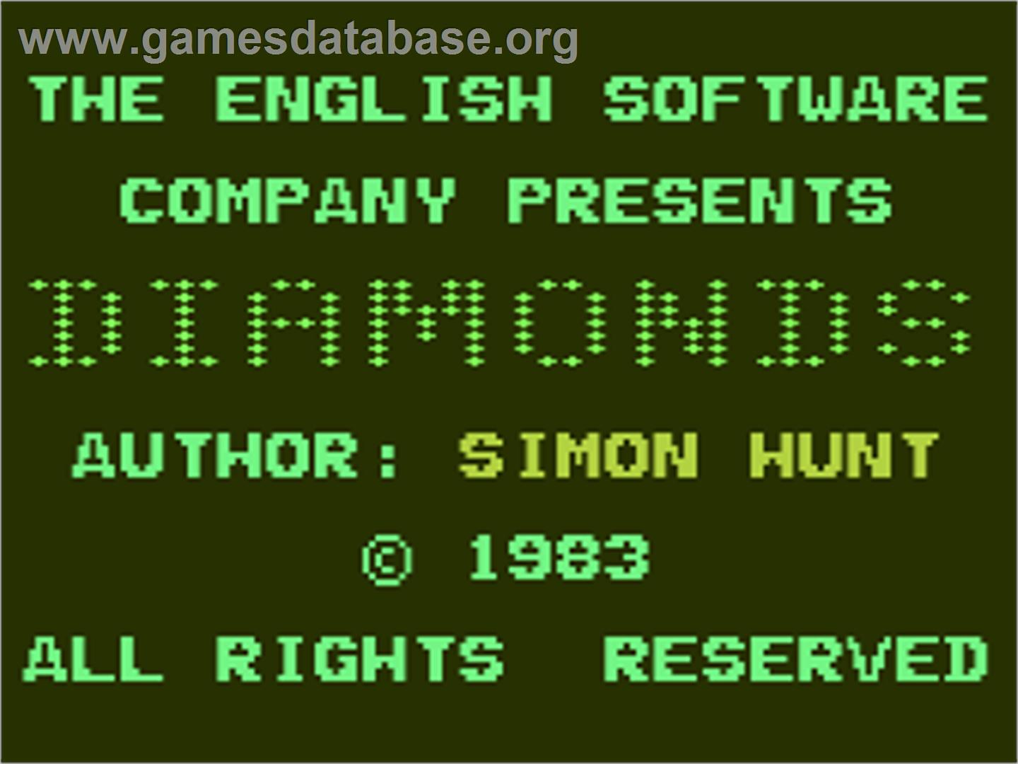 Diamonds - Atari 8-bit - Artwork - Title Screen
