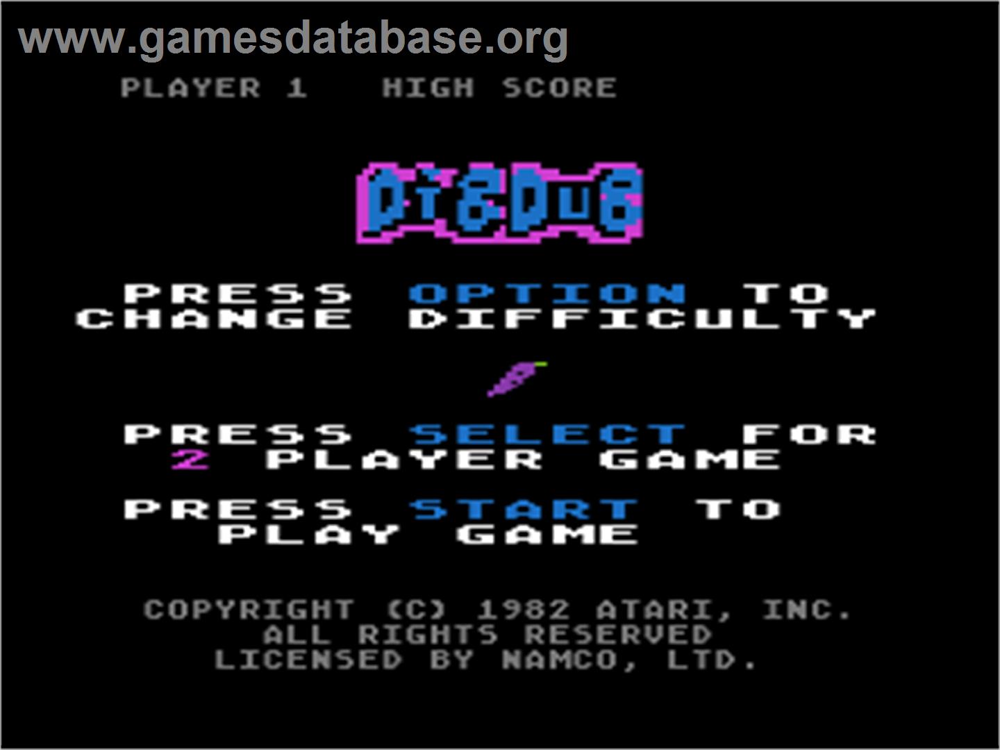 Dig Dug - Atari 8-bit - Artwork - Title Screen