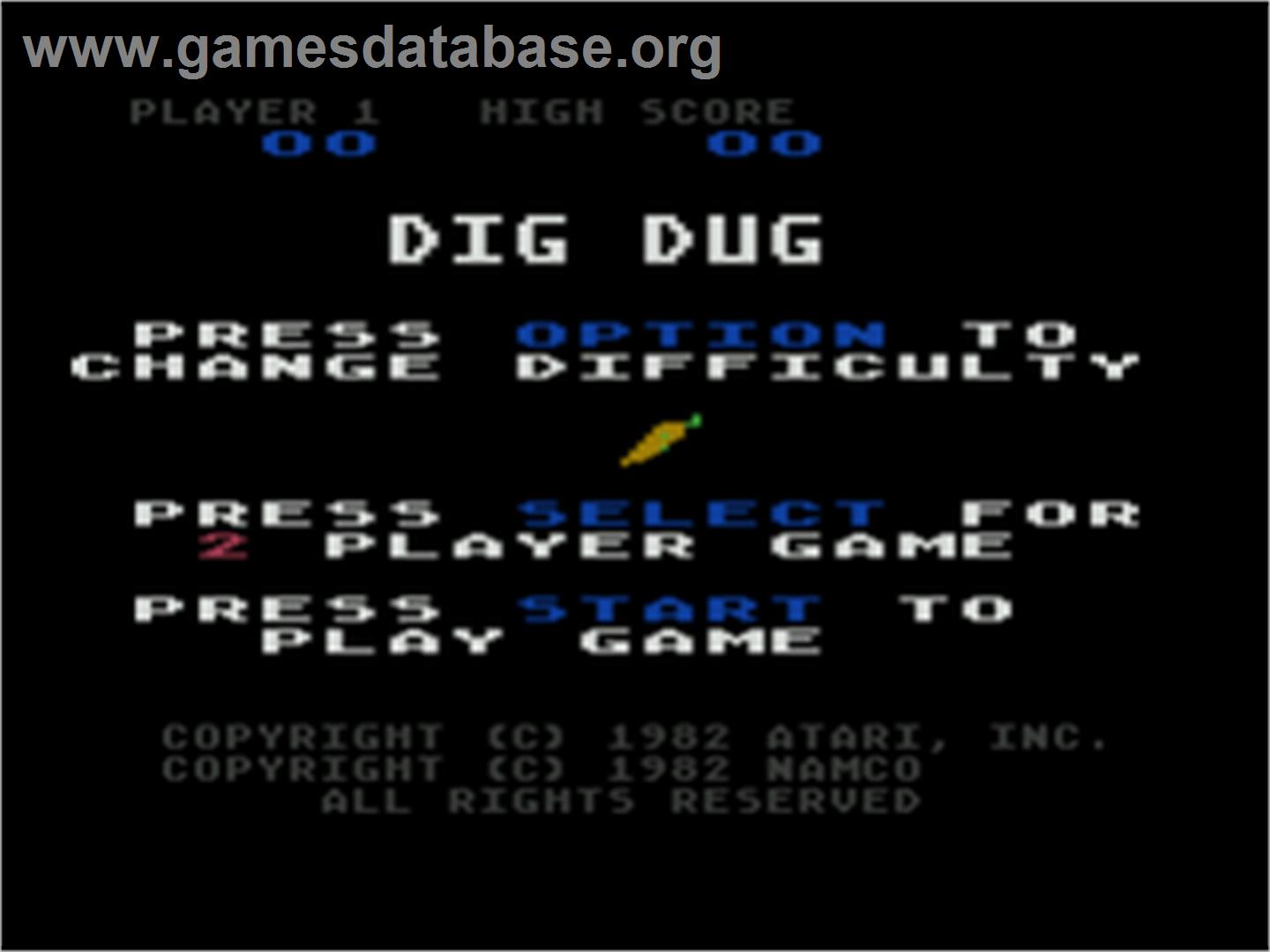 Dig Dug - Atari 8-bit - Artwork - Title Screen