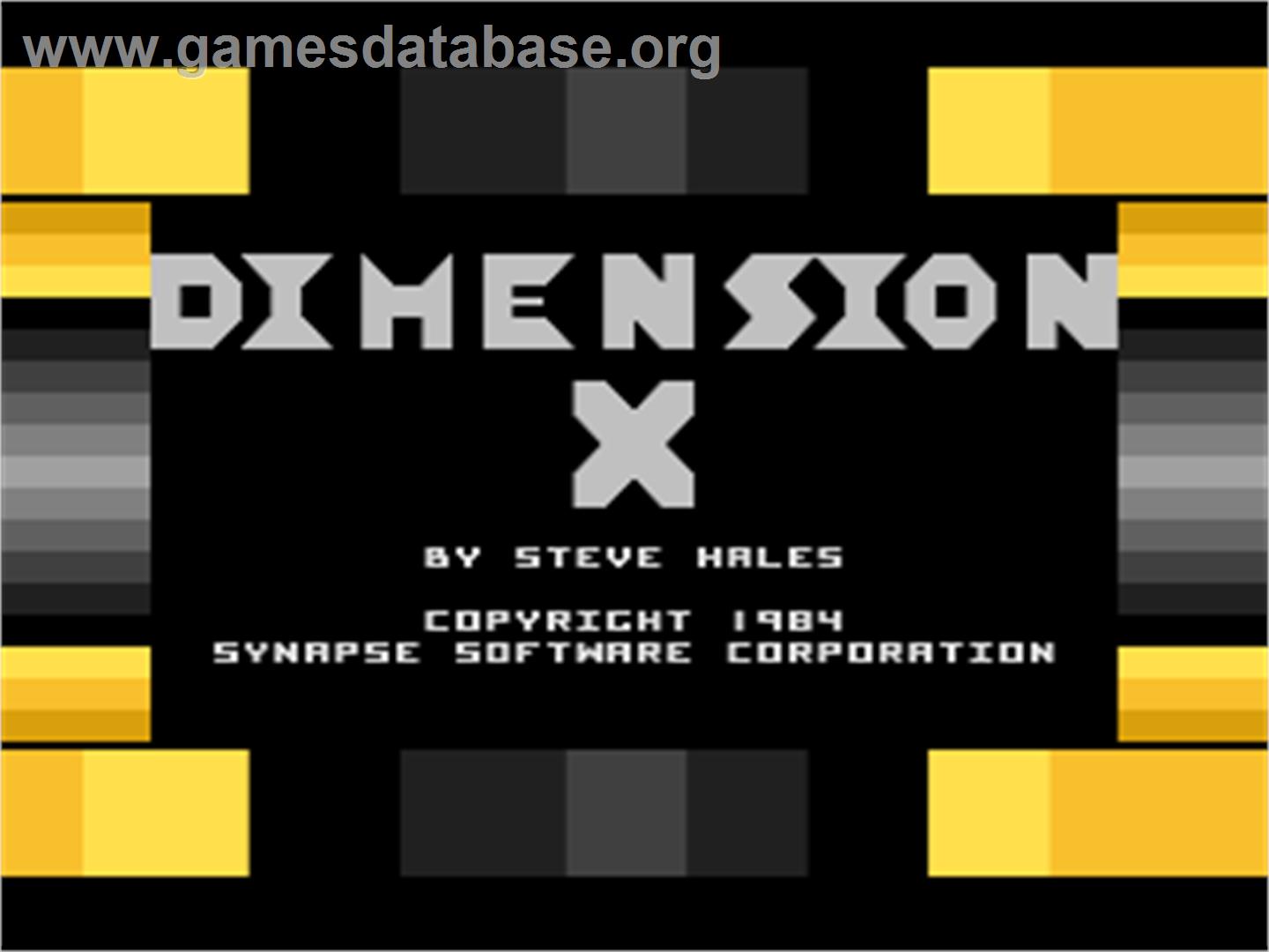 Dimension X - Atari 8-bit - Artwork - Title Screen