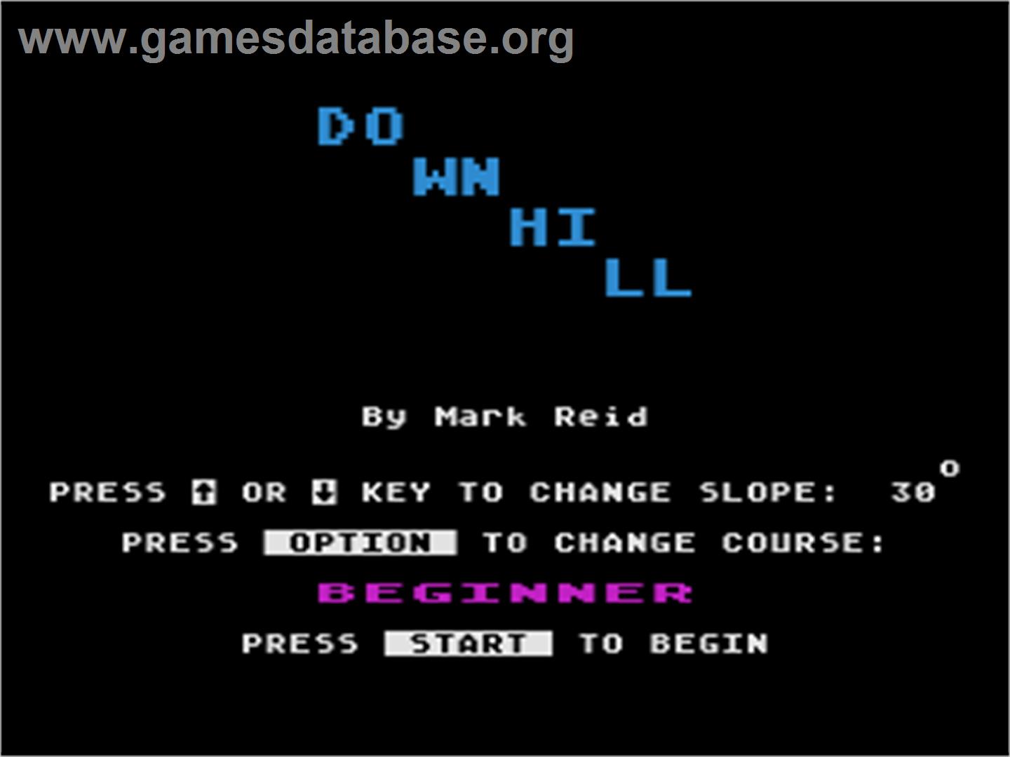 Downhill - Atari 8-bit - Artwork - Title Screen