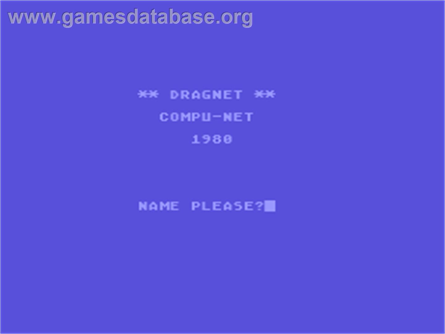Dragnet - Atari 8-bit - Artwork - Title Screen