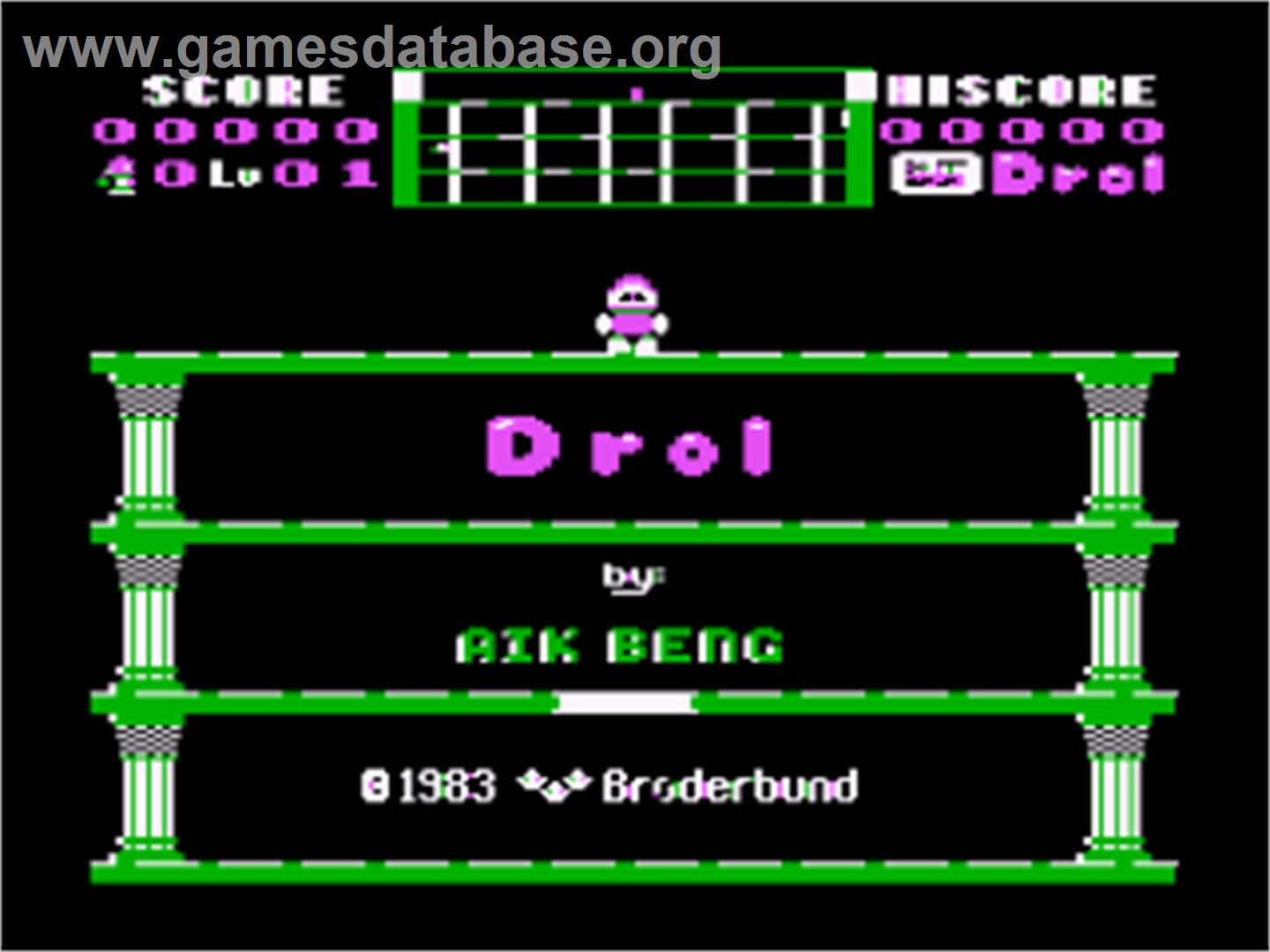 Drol - Atari 8-bit - Artwork - Title Screen