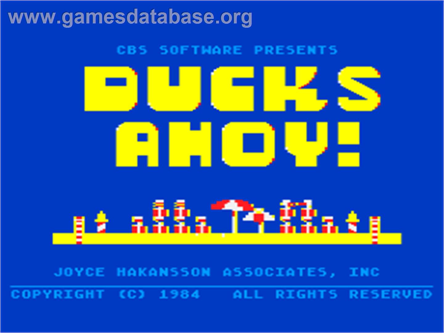 Ducks Ahoy - Atari 8-bit - Artwork - Title Screen