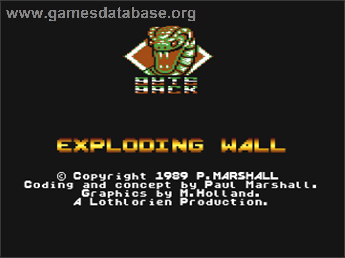 Exploding Wall - Atari 8-bit - Artwork - Title Screen