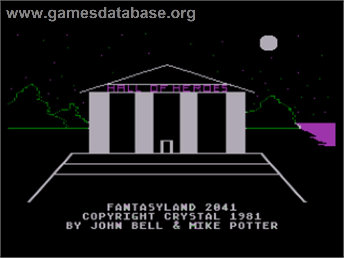 Fantasyland 2041 A.d. - Atari 8-bit - Artwork - Title Screen