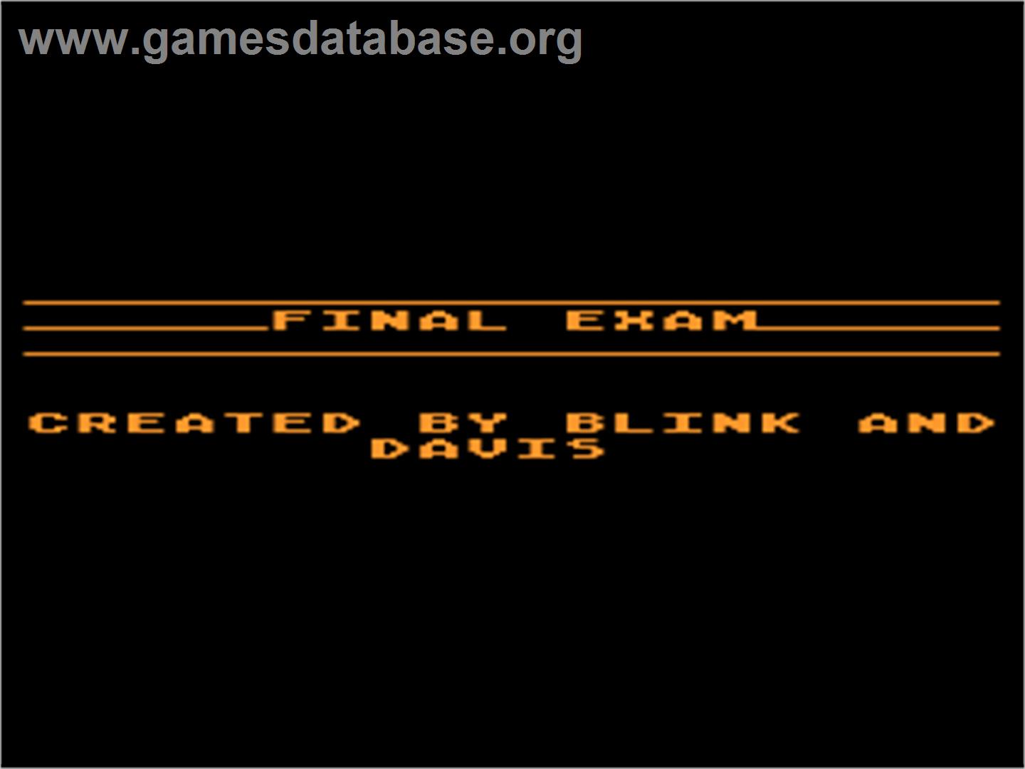 Final Exam - Atari 8-bit - Artwork - Title Screen