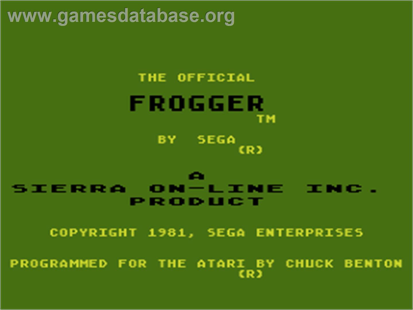 Frogger - Atari 8-bit - Artwork - Title Screen