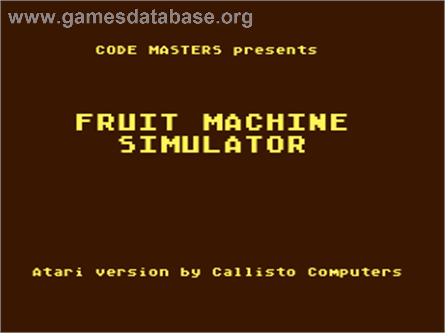Fruit Machine Simulator - Atari 8-bit - Artwork - Title Screen