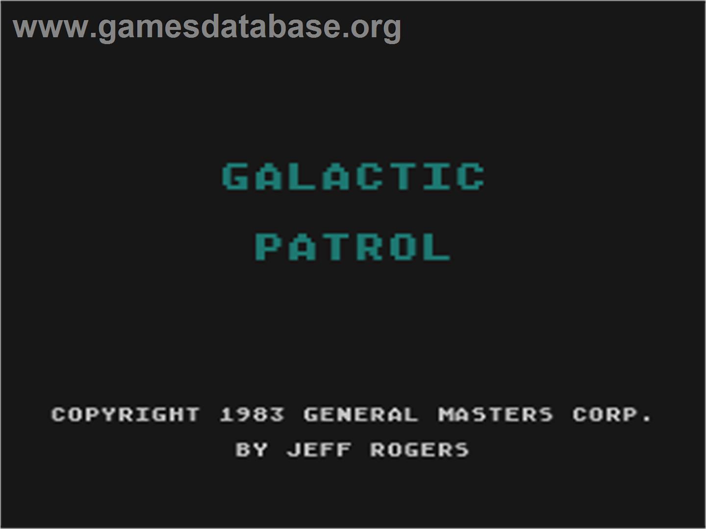 Galactic Patrol - Atari 8-bit - Artwork - Title Screen