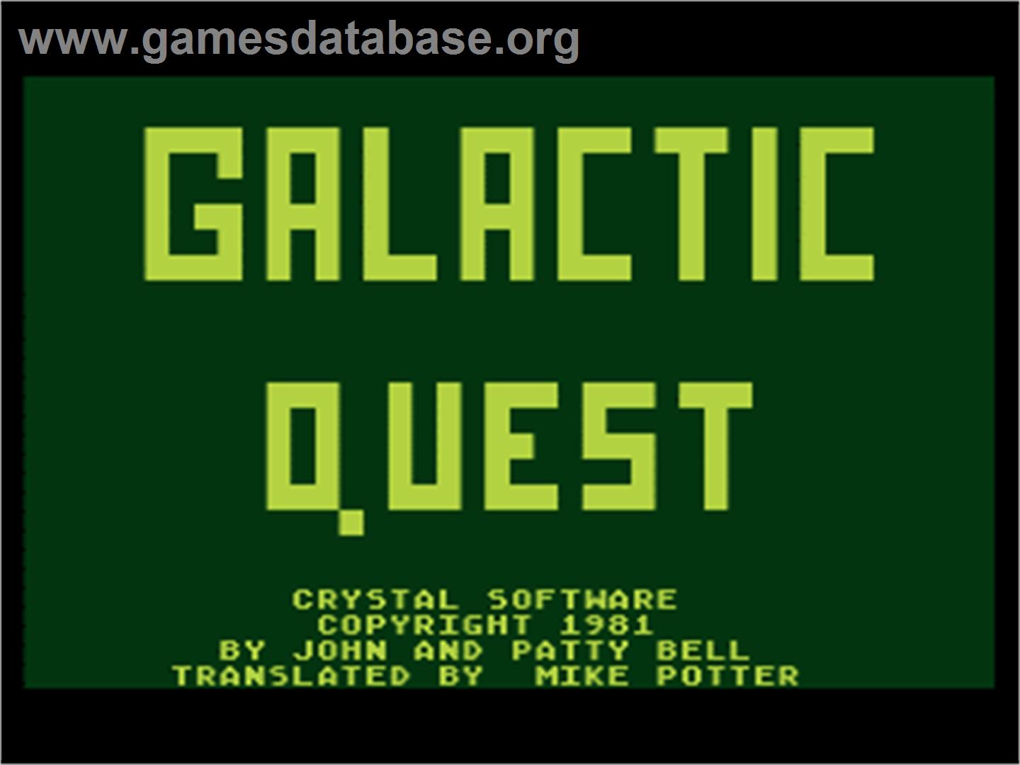 Galactic Quest - Atari 8-bit - Artwork - Title Screen