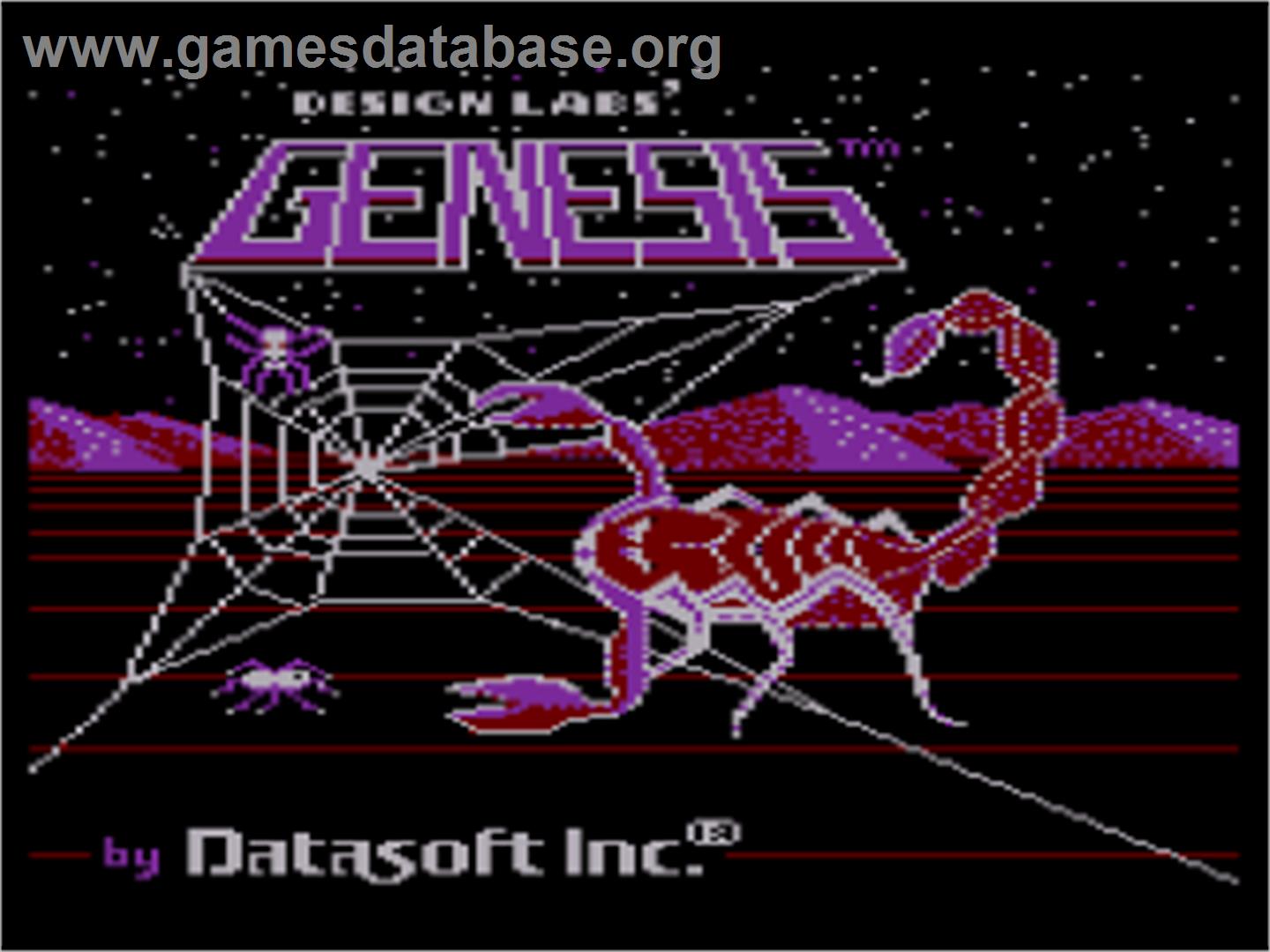 Genesis - Atari 8-bit - Artwork - Title Screen