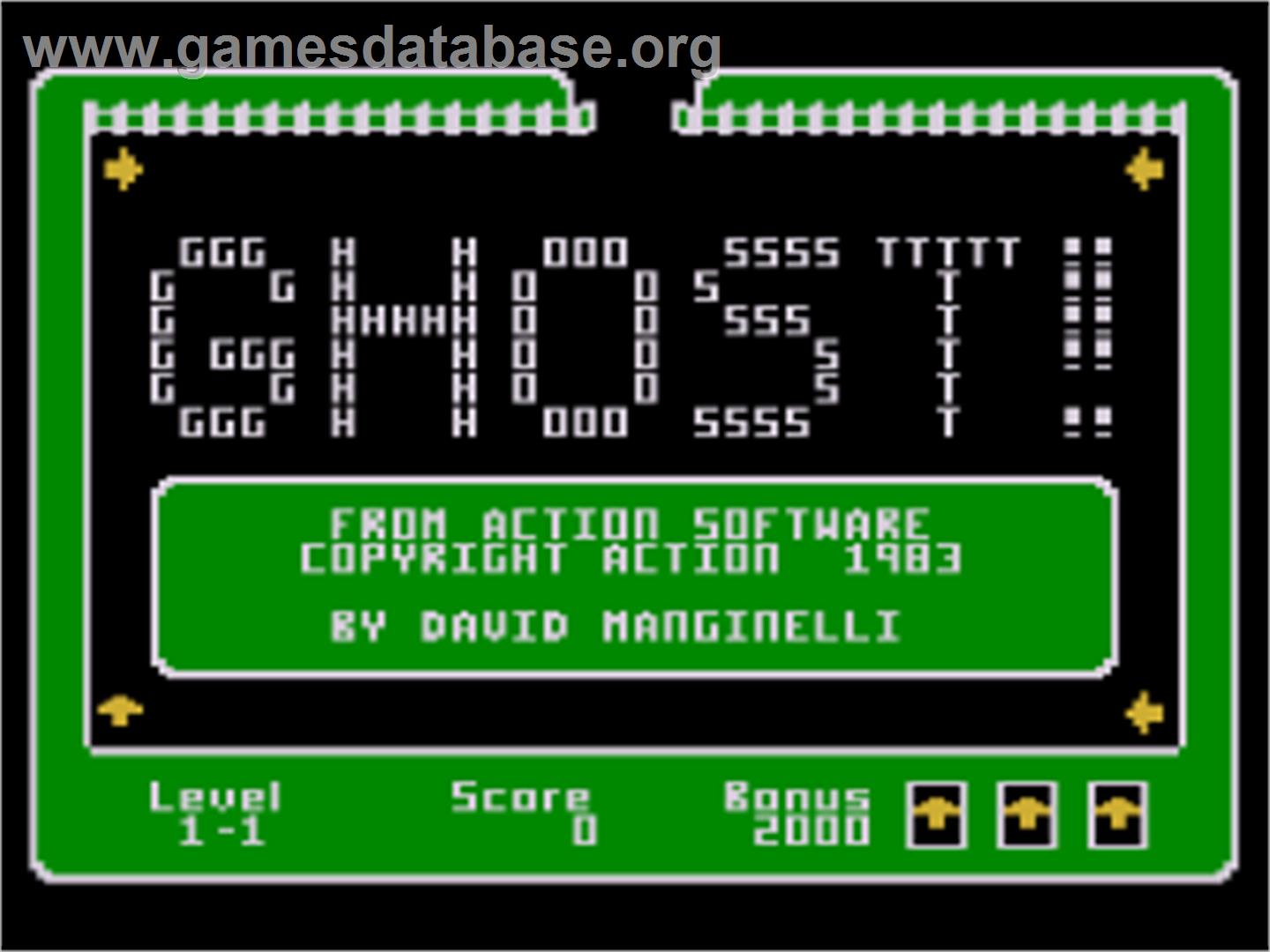 Ghost! - Atari 8-bit - Artwork - Title Screen