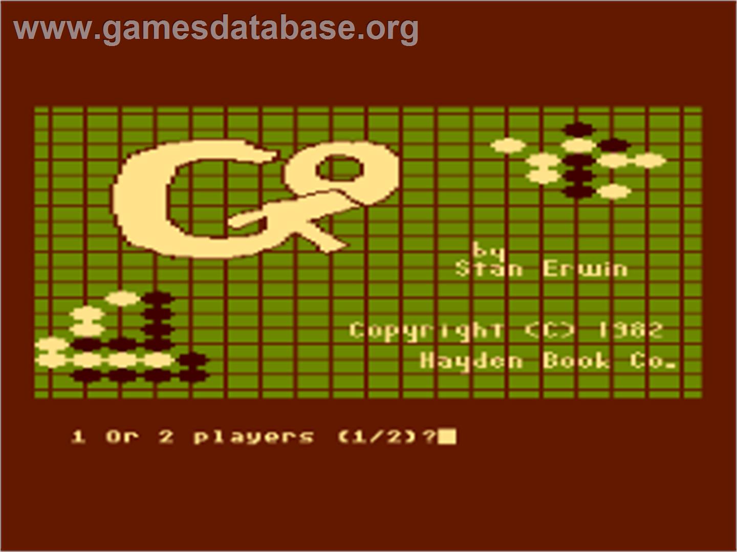 Go - Atari 8-bit - Artwork - Title Screen