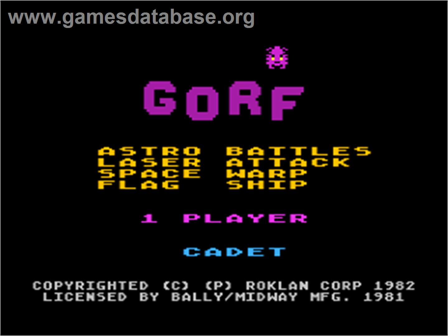 Gorf - Atari 8-bit - Artwork - Title Screen