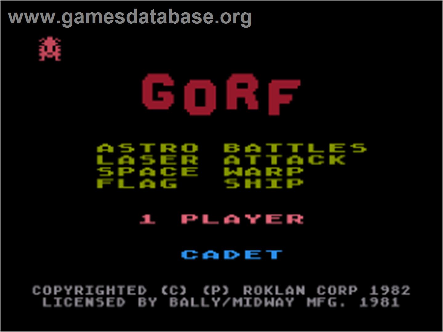 Gorf - Atari 8-bit - Artwork - Title Screen